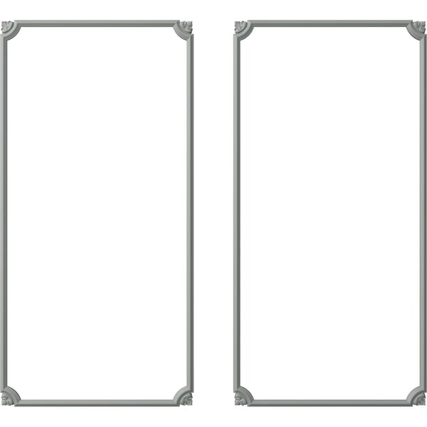 Ekena Millwork 24-in. W x 48-in. H Bradford Leaf Panel Moulding Kit Double Panel PMLKBR24X48B - main